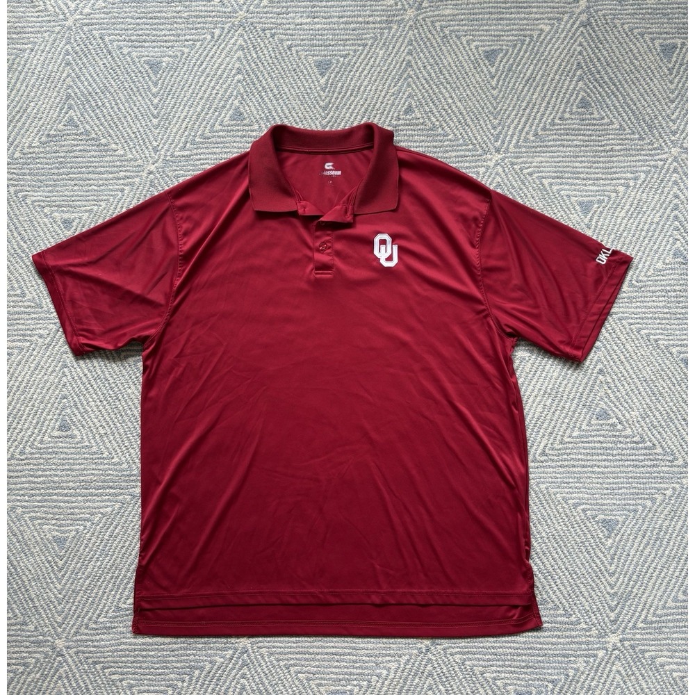 Colosseum University of Oklahoma Performance Polo Shirt - Maroon/White‎ - 2XL